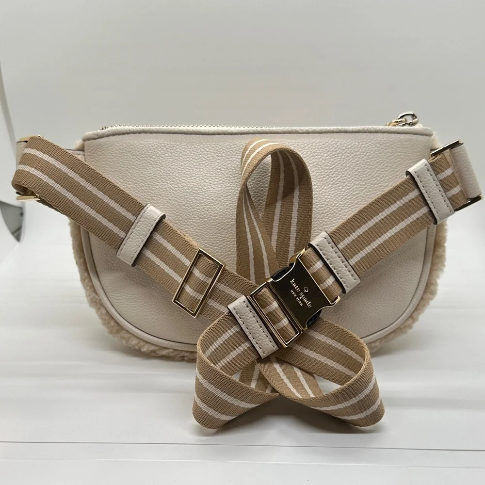 Kate Spade Rosie Tan Faux Shearling Belt Bag - Picture 2 of 11